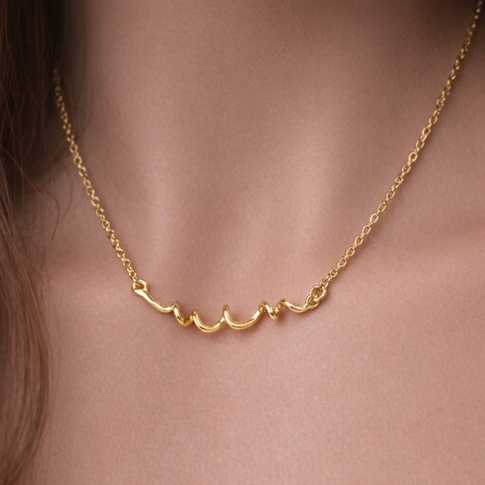 Women's Stunning Gold Twisted Wire Design Necklace Stylish 20-in Fashion Jewelry